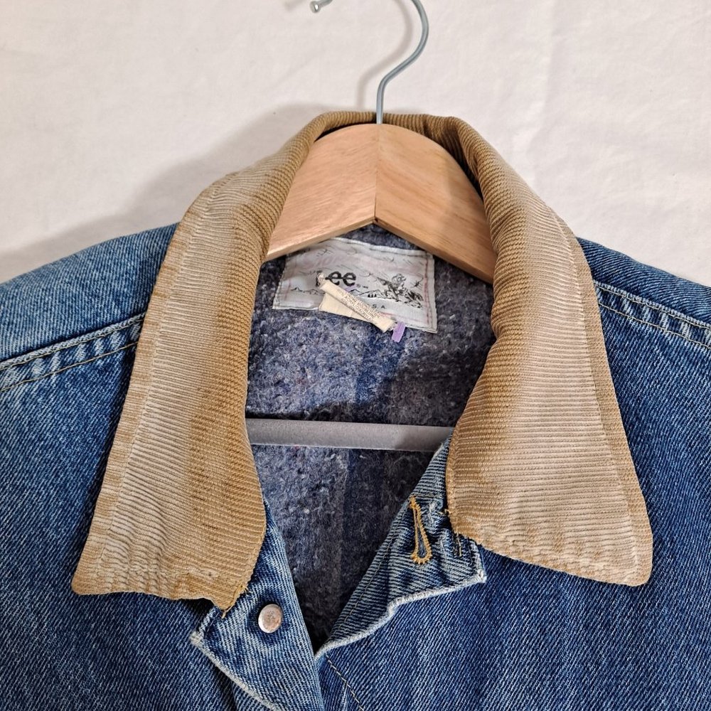 Vintage Storm Rider Lee Jean Jacket Men 46 Long Union Made Blanket Lined Denim - Picture 5 of 15